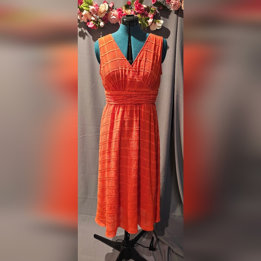 Nanette Lepore Vibrant Orange Midi Dress